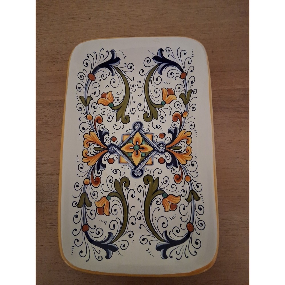 Cerámica Nova Deruta Italy Octagonal Hand Painted Tray